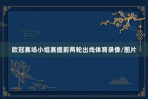欧冠赛场小组赛提前两轮出线体育录像/图片