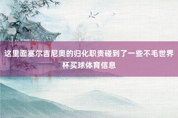这里面塞尔吉尼奥的归化职责碰到了一些不毛世界杯买球体育信息