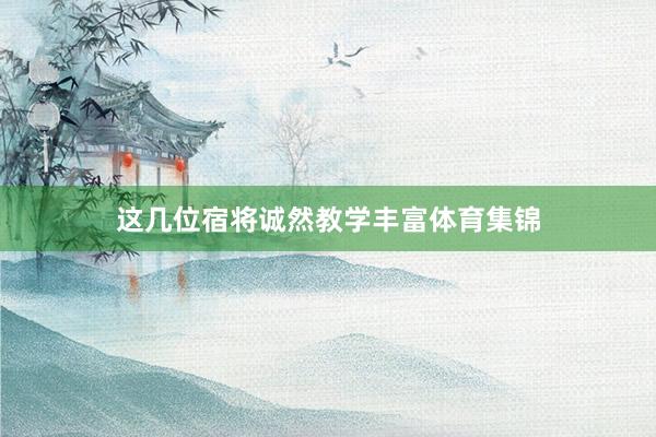 这几位宿将诚然教学丰富体育集锦