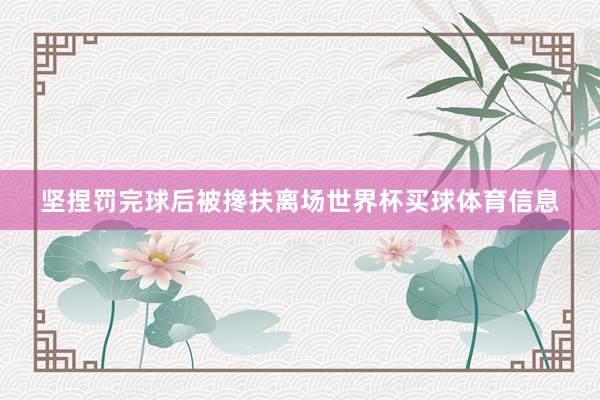 坚捏罚完球后被搀扶离场世界杯买球体育信息