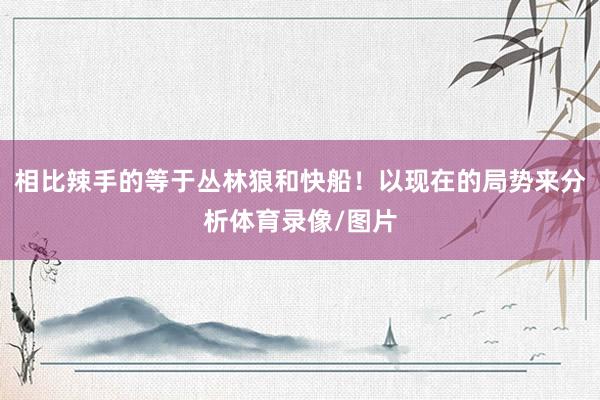 相比辣手的等于丛林狼和快船！以现在的局势来分析体育录像/图片