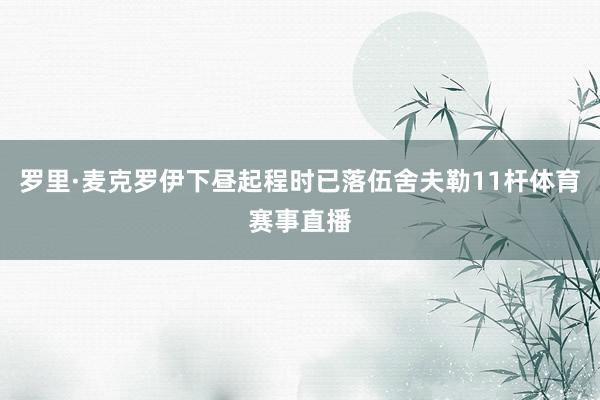 罗里·麦克罗伊下昼起程时已落伍舍夫勒11杆体育赛事直播
