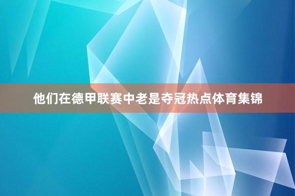 他们在德甲联赛中老是夺冠热点体育集锦