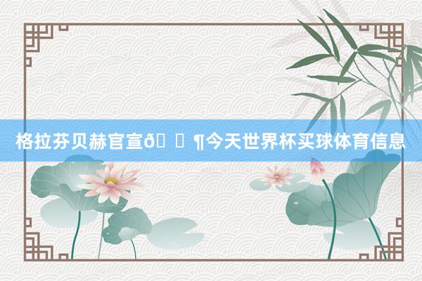 格拉芬贝赫官宣👶今天世界杯买球体育信息
