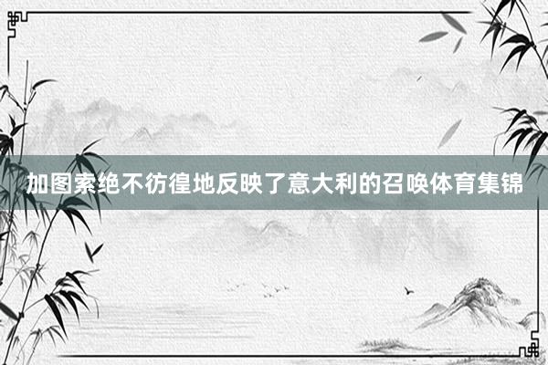 加图索绝不彷徨地反映了意大利的召唤体育集锦