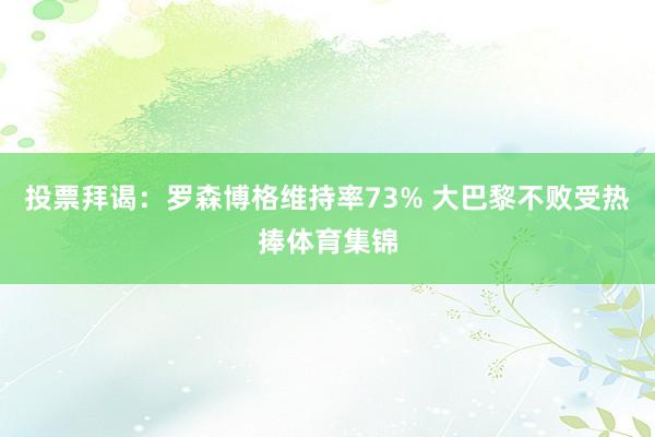 投票拜谒：罗森博格维持率73% 大巴黎不败受热捧体育集锦