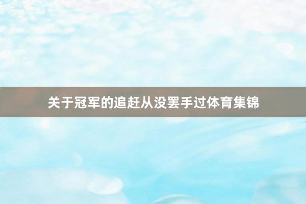 关于冠军的追赶从没罢手过体育集锦