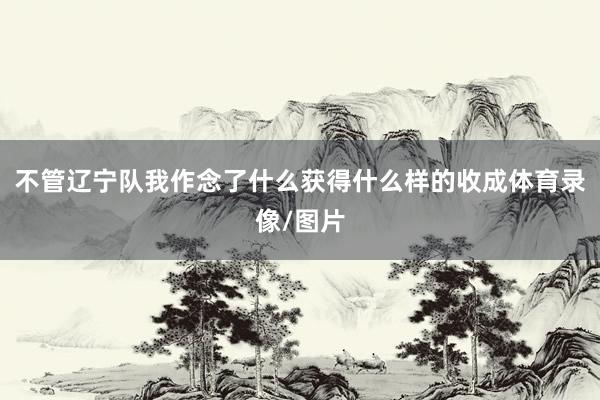 不管辽宁队我作念了什么获得什么样的收成体育录像/图片