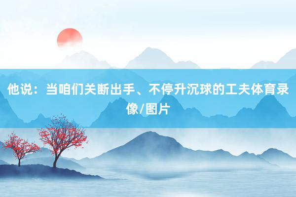 他说:当咱们关断出手、不停升沉球的工夫体育录像/图片