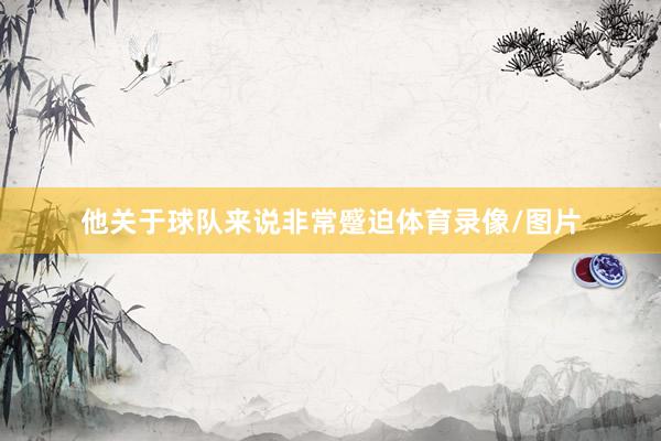 他关于球队来说非常蹙迫体育录像/图片