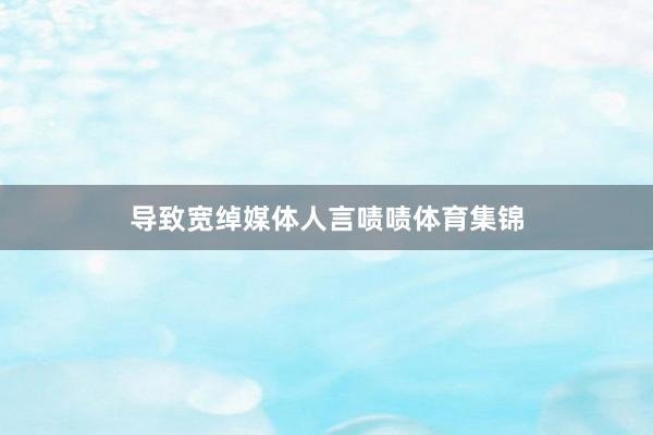 导致宽绰媒体人言啧啧体育集锦