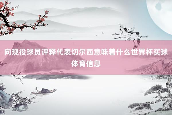 向现役球员评释代表切尔西意味着什么世界杯买球体育信息